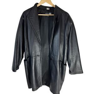 Michael Hoban North Beach Leather VTG Shawl Collar Single Button Jacket Sz 7/8